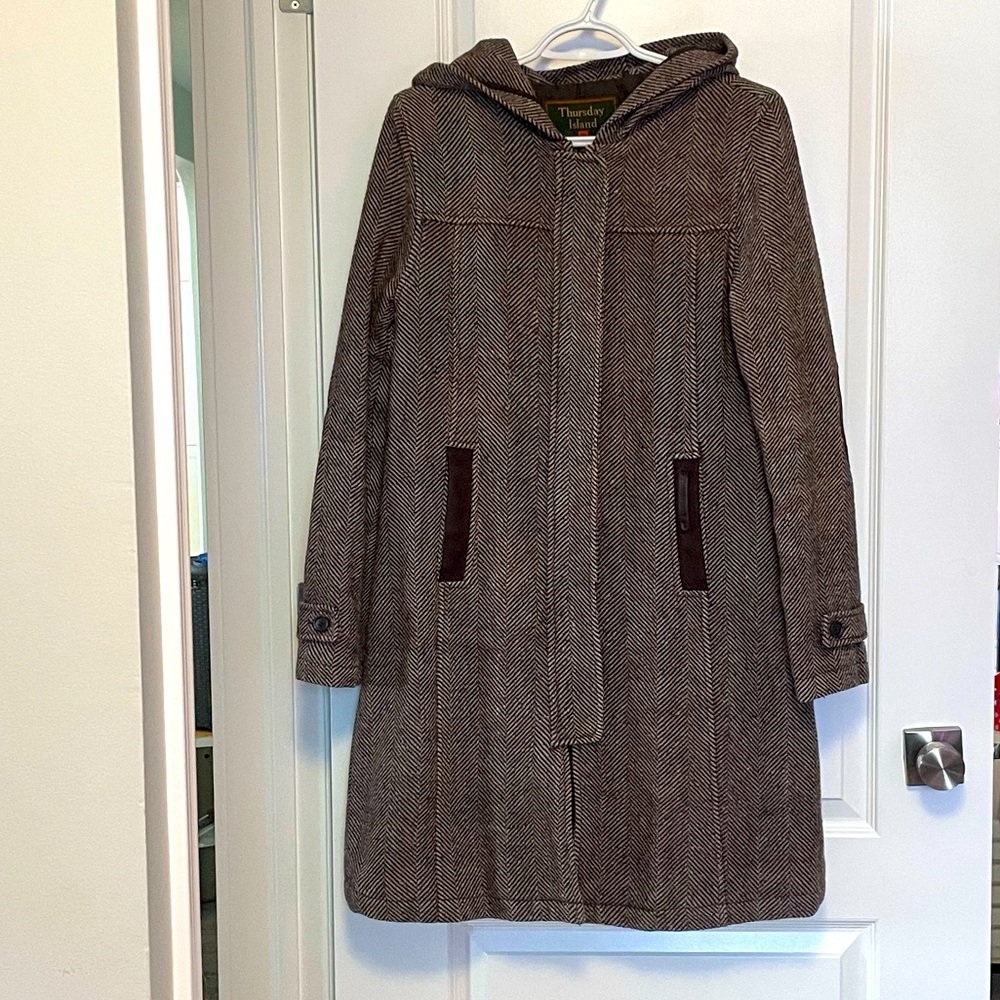 Thursday Island Brown Wool Insulated Coat